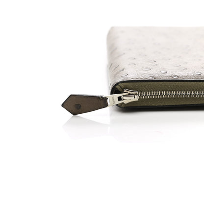 Hermes Ostrich Azap Wallet Gris Tourterelle 12 of 13