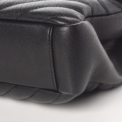 Saint Laurent Sheepskin Matelasse Chevron Monogram Medium College Bag Black 9 of 9