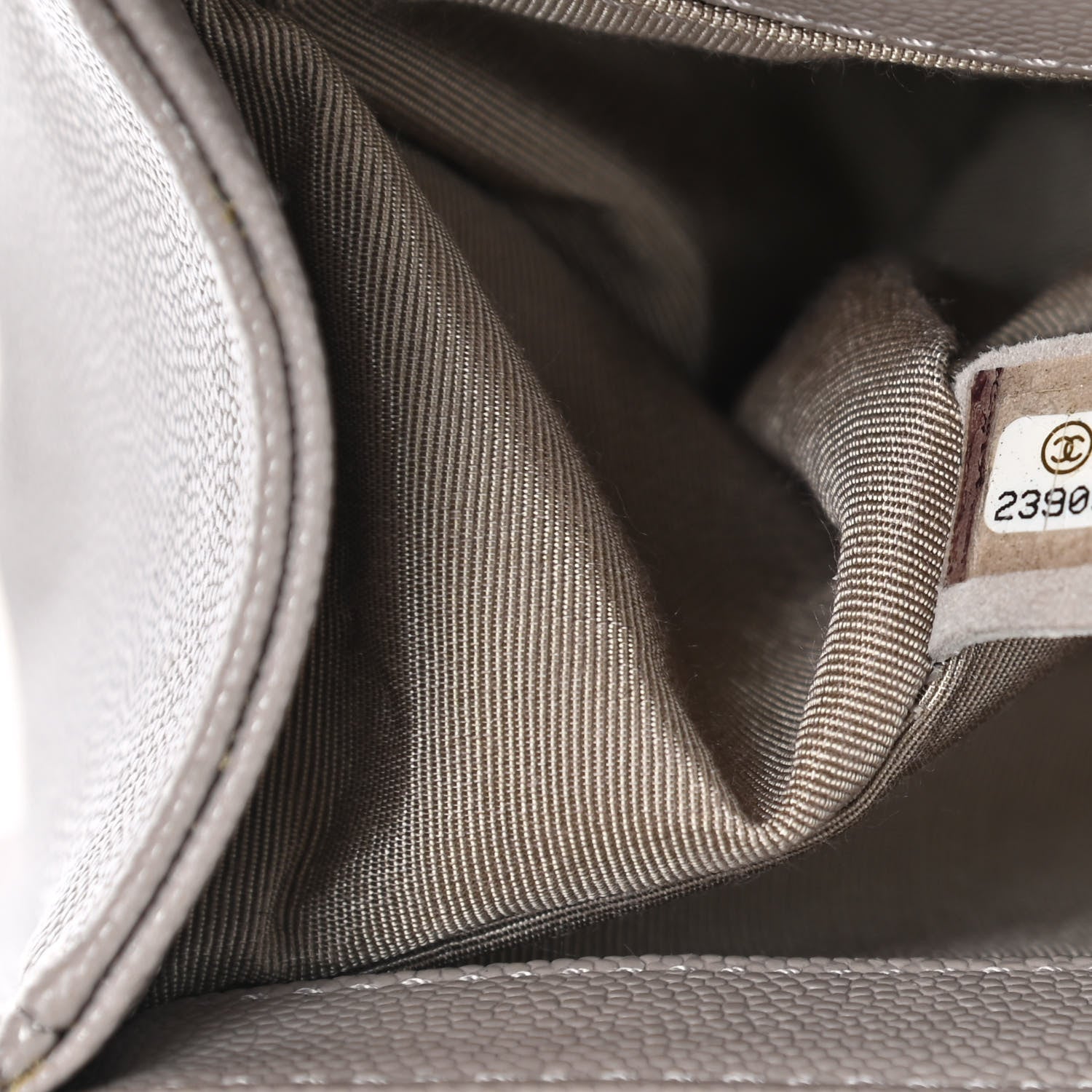 Chanel Caviar Quilted Medium Boy Flap Dark Beige 7 of 10