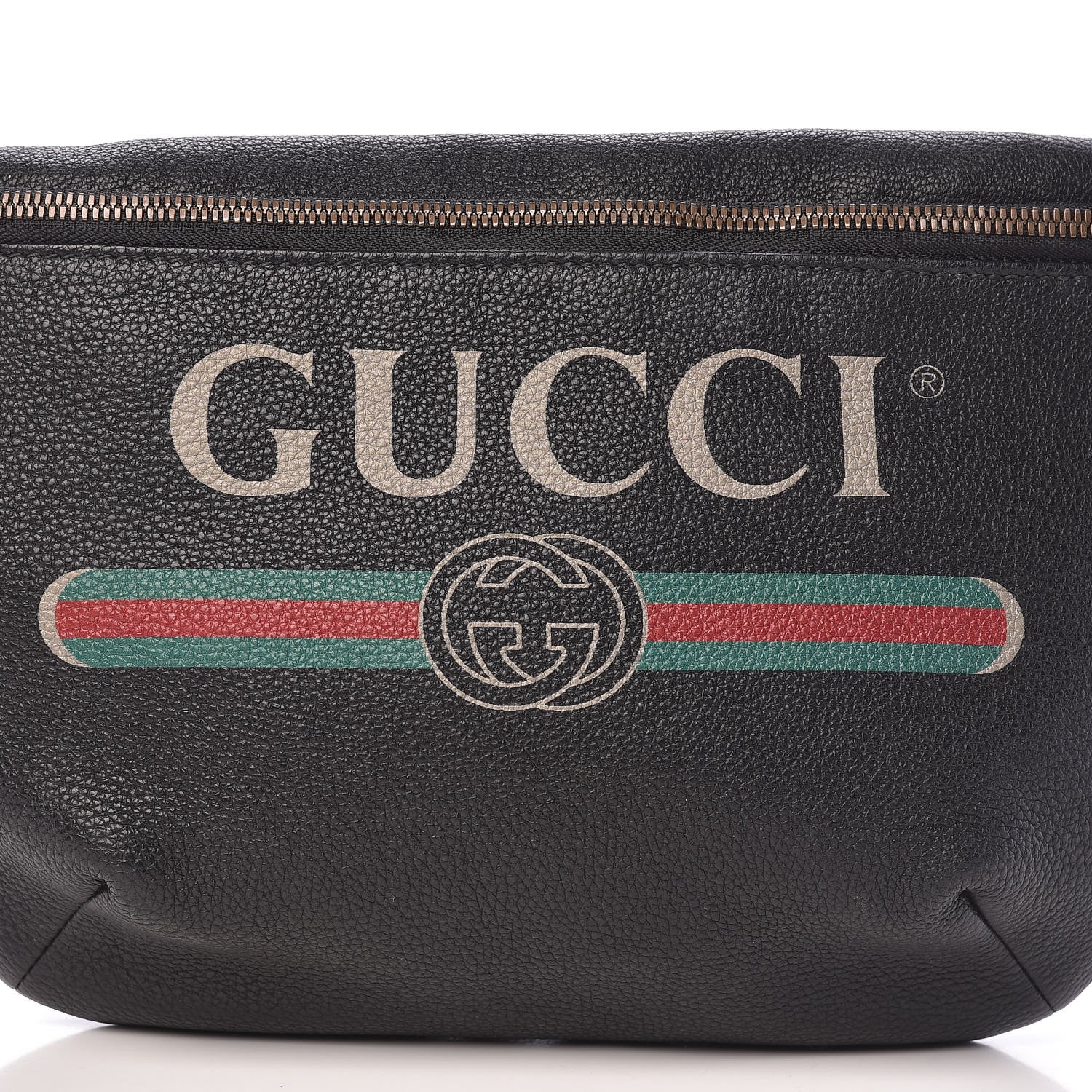 Gucci Grained Calfskin Logo Belt Bag Black 8 of 12