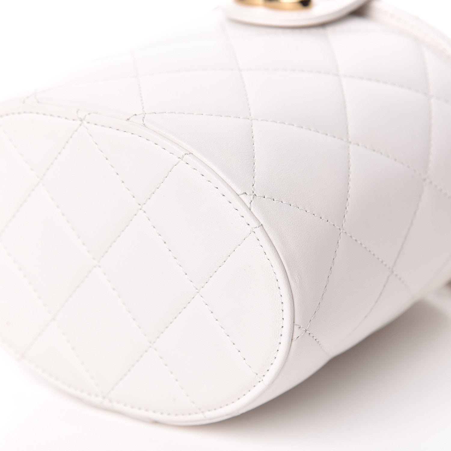 Chanel Lambskin Resin Elegant Chain Vanity Case White 11 of 12