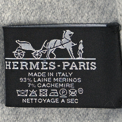 Hermes Wool Cashmere Etages Du Faubourg Blanket Cyan 4 of 4