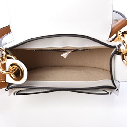 Chloe Calfskin Crocodile Embossed Small Tess Bag Brilliant White 5 of 9