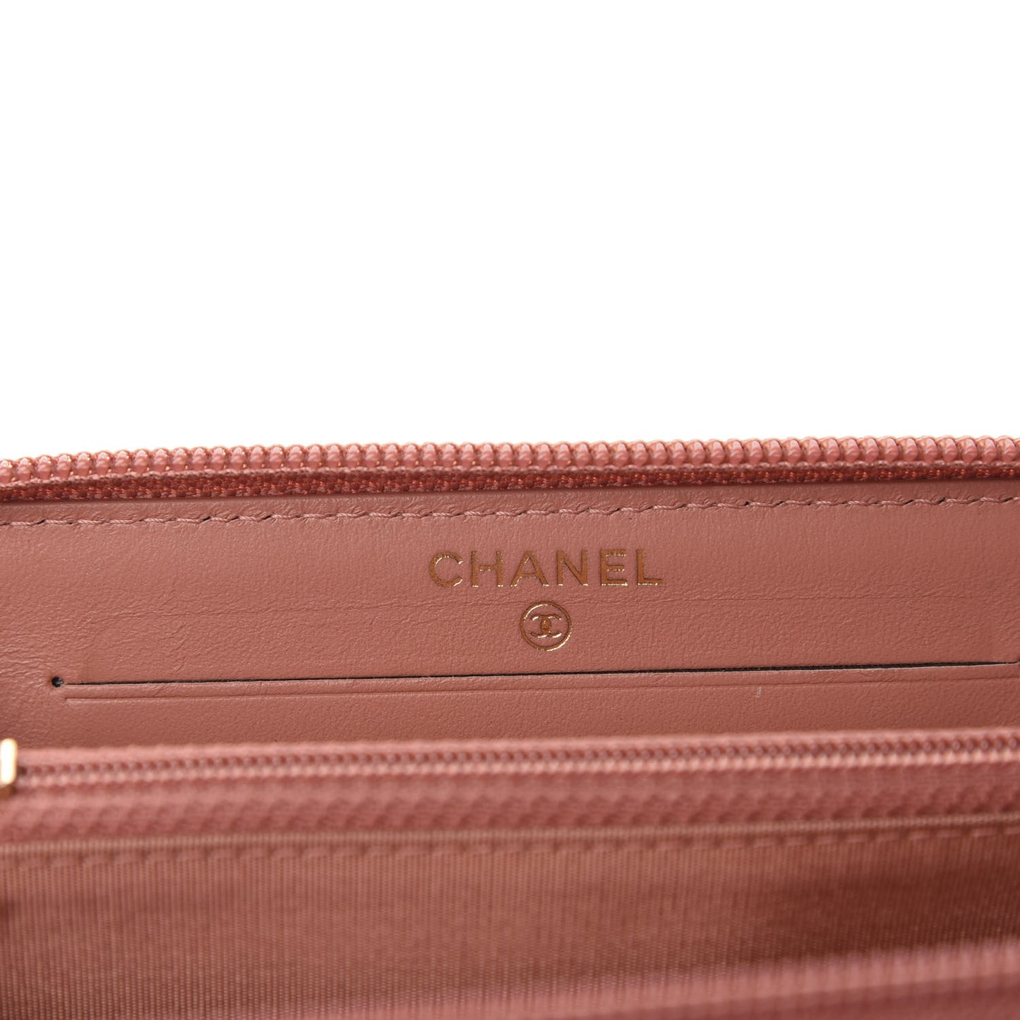 Caviar Quilted Small Boy Zip Around Wallet Pink