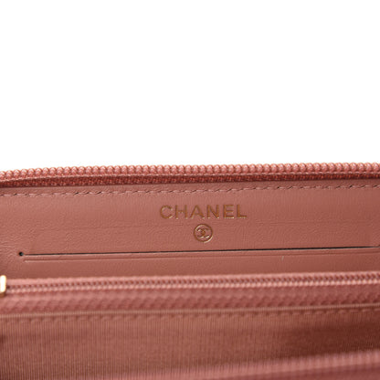 Chanel Caviar Quilted Small Boy Zip Around Wallet Pink 6 of 9