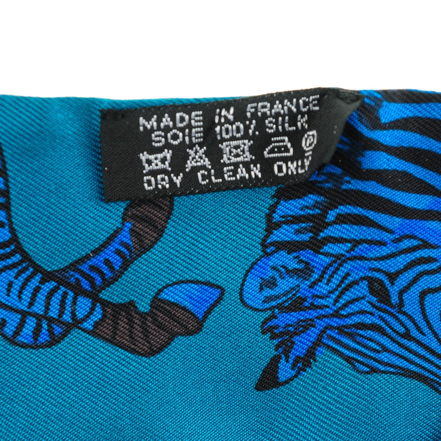 Hermes Silk Les Zebres Twilly Canard Noir Bleu Roy 4 of 8