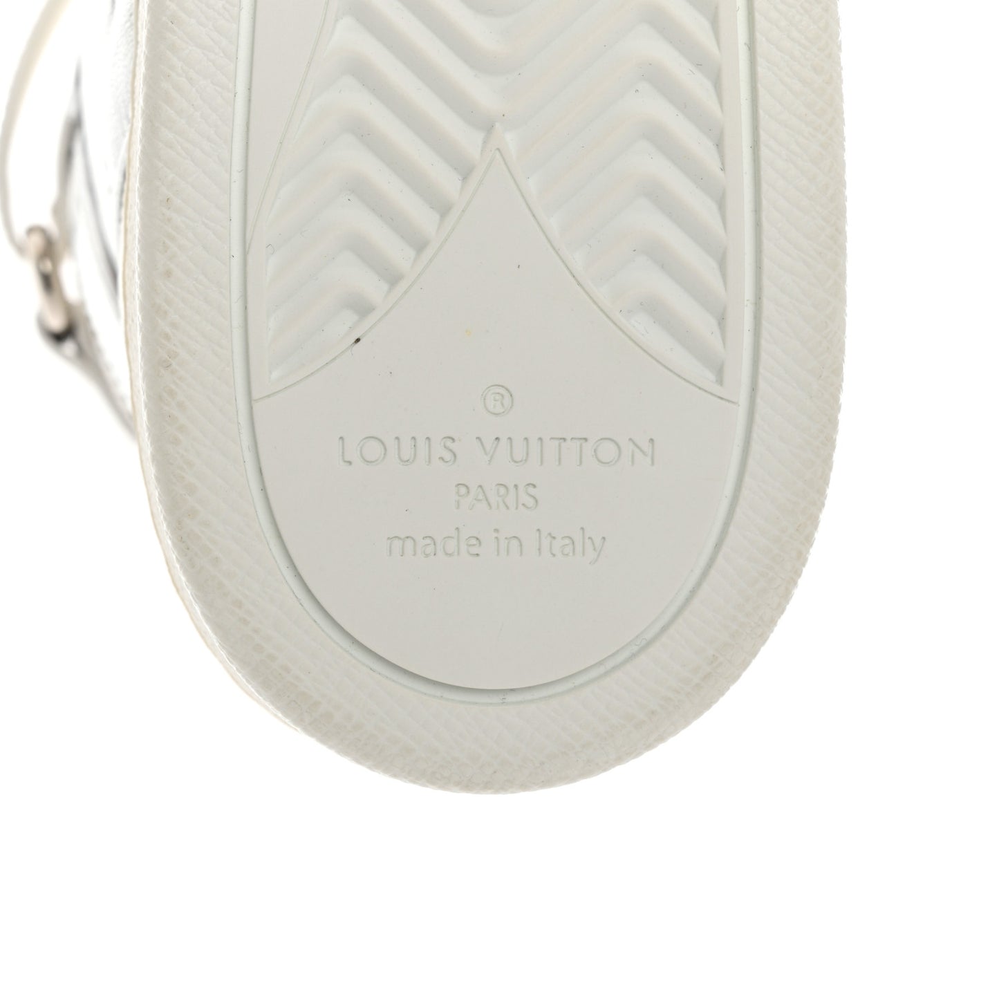 Metallic Calfskin Embossed Monogram Boombox Sneakers 37.5 White Silver