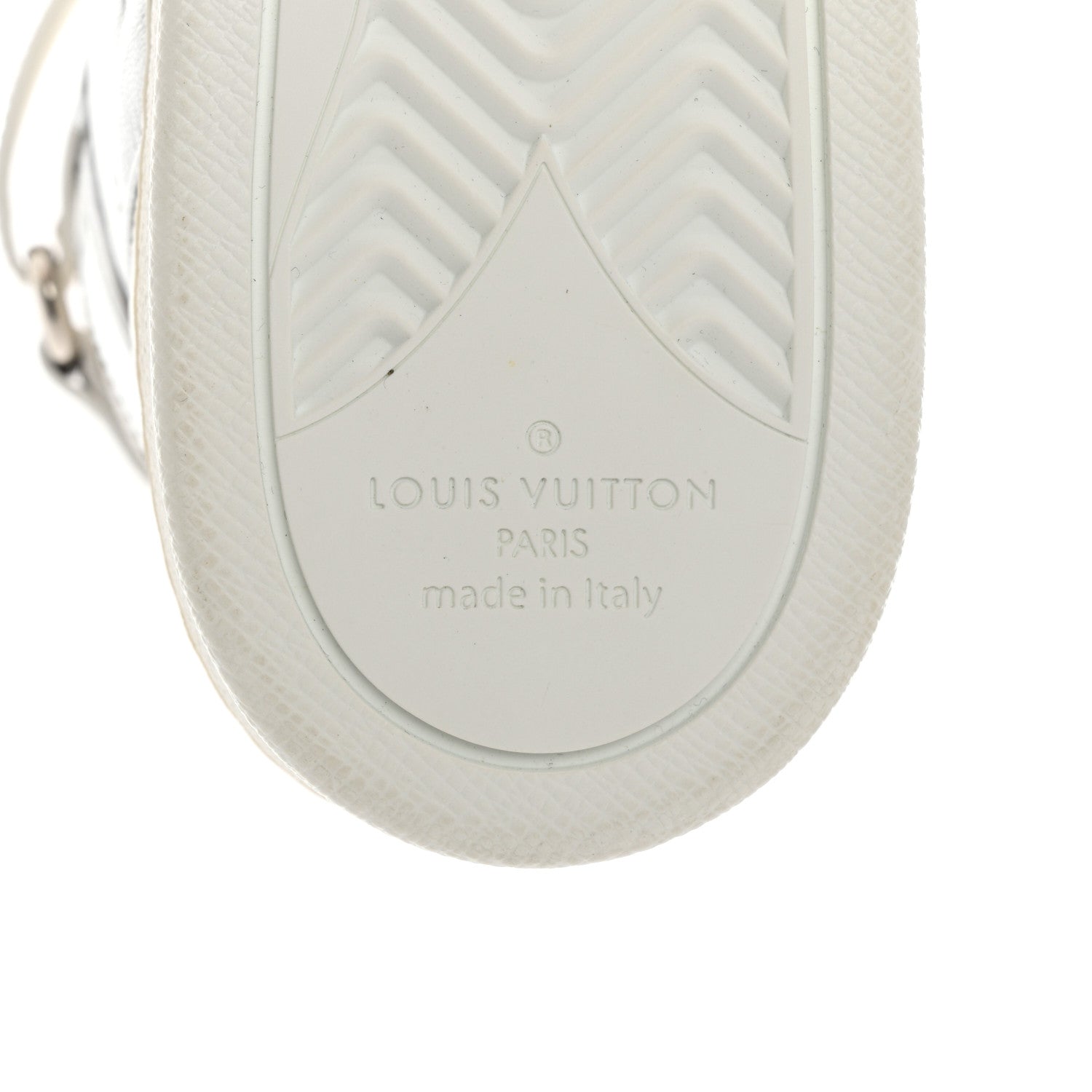 Louis Vuitton Metallic Calfskin Embossed Monogram Boombox Sneakers 37.5 White Silver 8 of 9