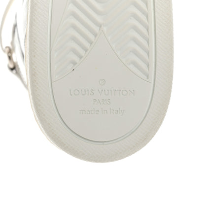 Louis Vuitton Metallic Calfskin Embossed Monogram Boombox Sneakers 37.5 White Silver 8 of 9