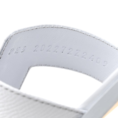 Hermes Epsom Oran Sandals 39.5 Bleu Glacier 9 of 13