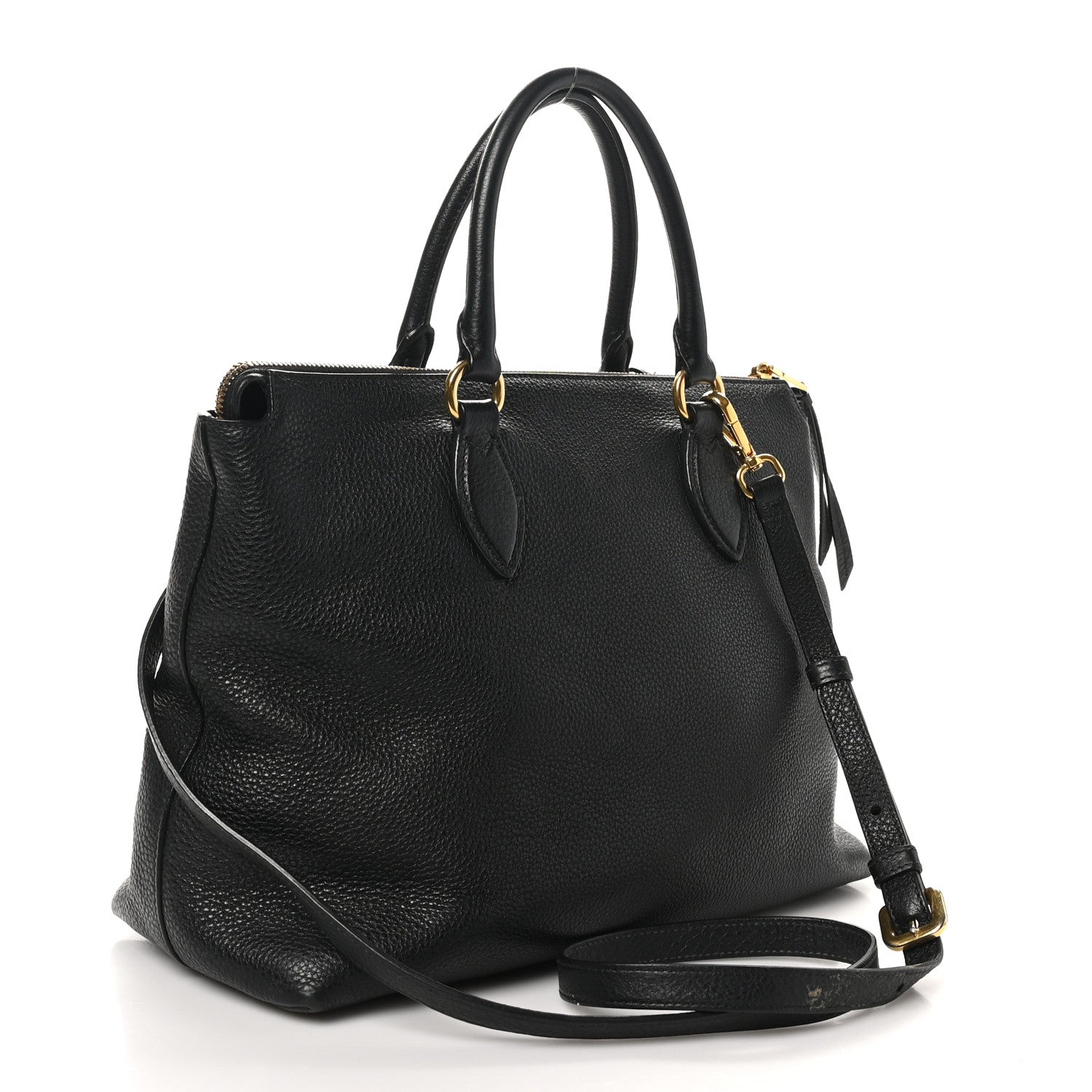 Prada Vitello Daino Tote Black 3 of 9