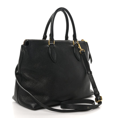 Prada Vitello Daino Tote Black 3 of 9