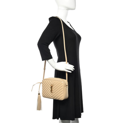 Saint Laurent Calfskin Matelasse Monogram Lou Camera Bag Nude Powder 2 of 10