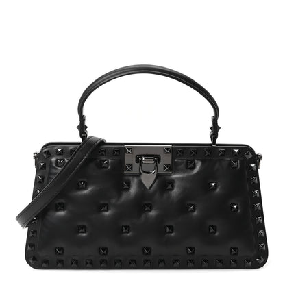 Valentino Garavani Nappa Rockstud Spike Shoulder Bag Black 1 of 9