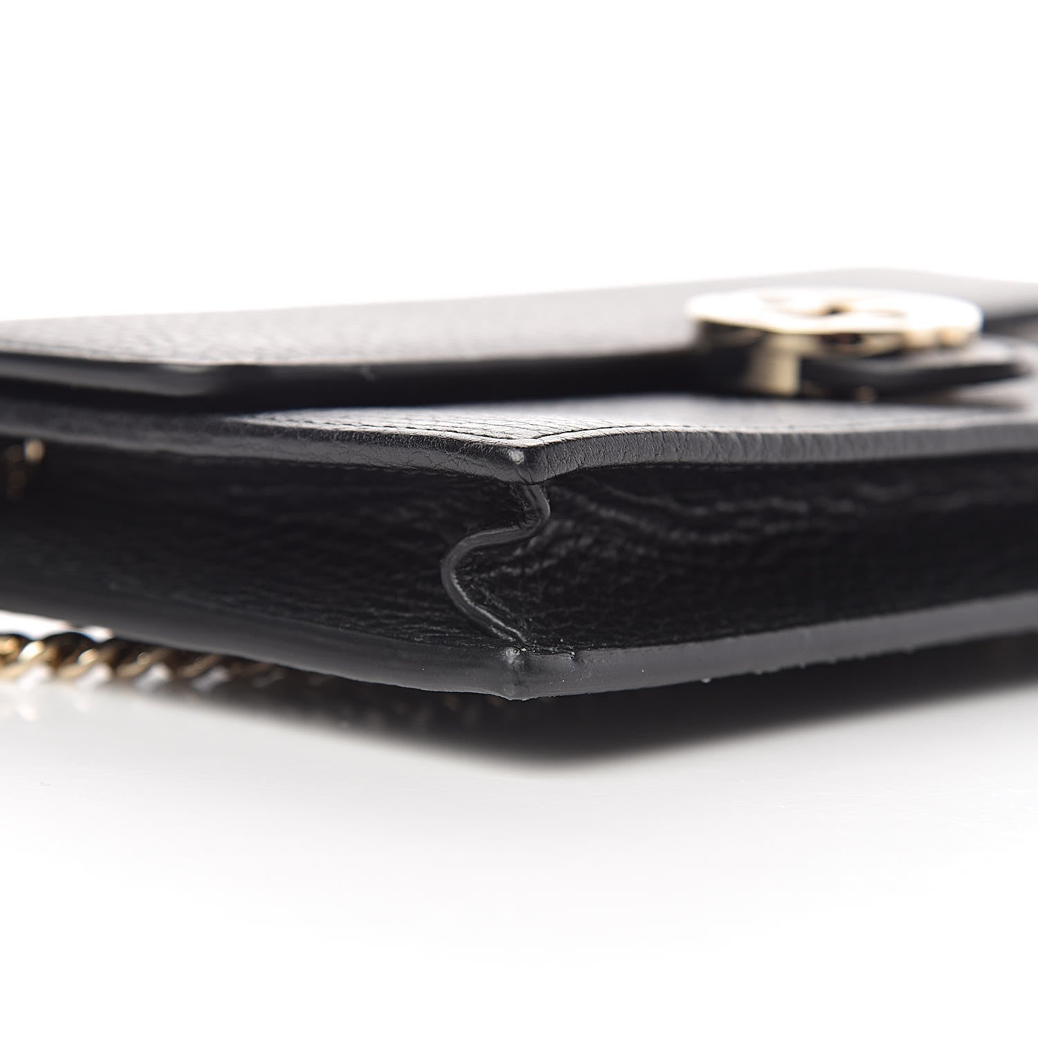 Gucci Dollar Calfskin Interlocking G Chain Wallet Black 5 of 10