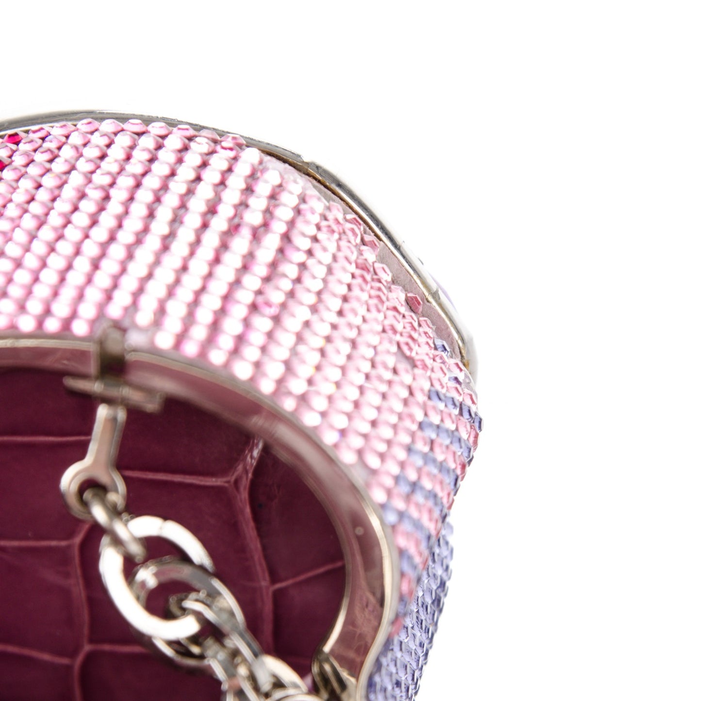 Crystal Butterfly Celestrina Minaudiere Clutch Plum