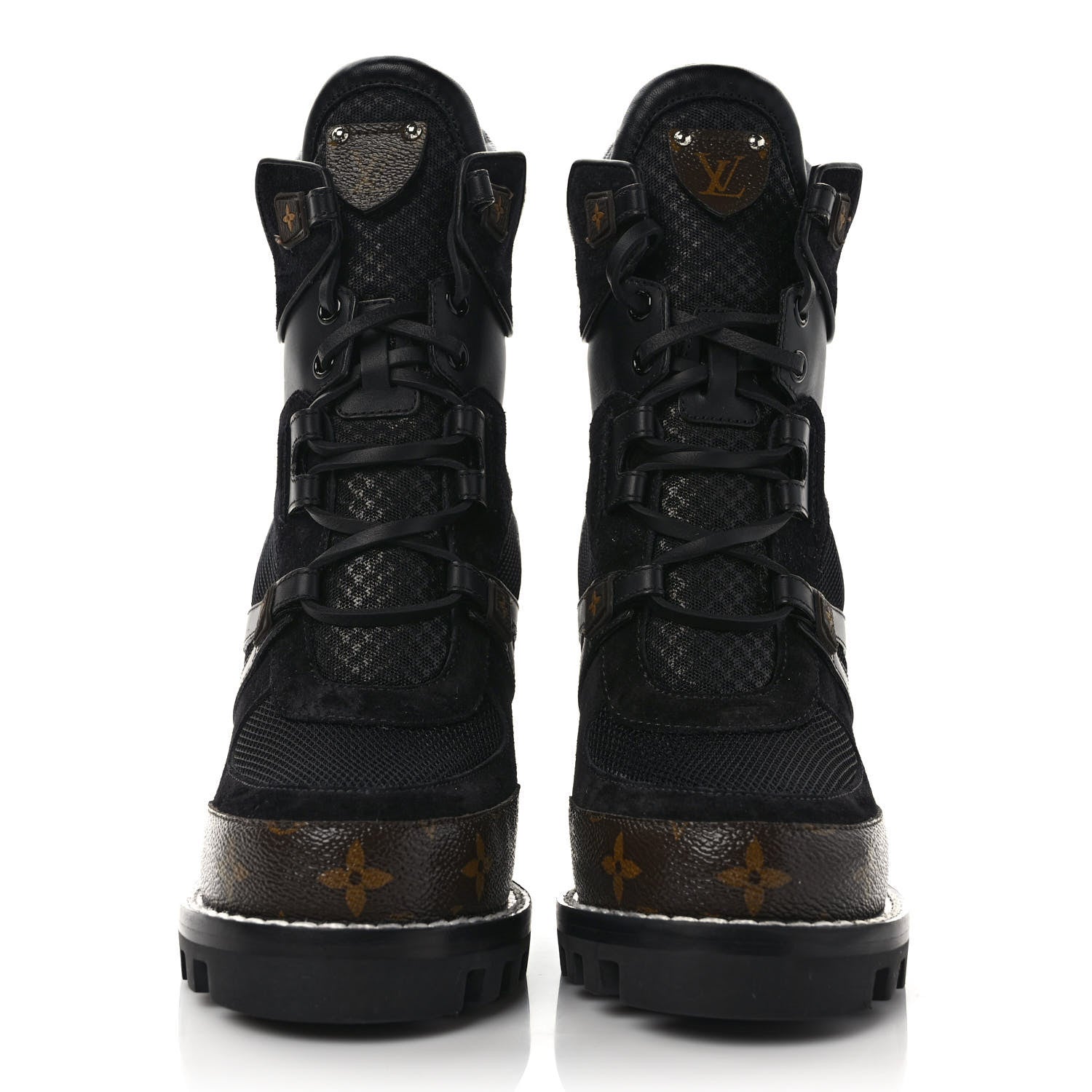 Louis Vuitton Suede Calfskin Monogram Star Trail Ankle Boots 39 Black 2 of 7