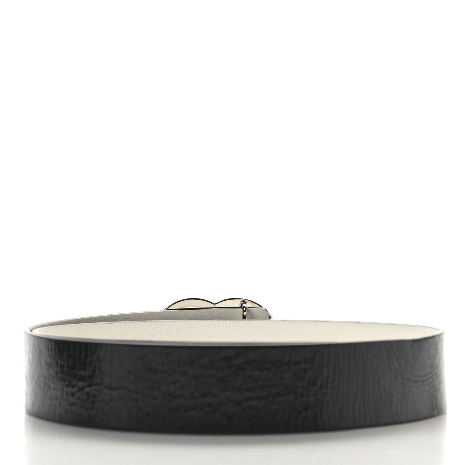 Chanel Calfskin Reversible CC Logo Belt 75 30 White Black 2 of 4