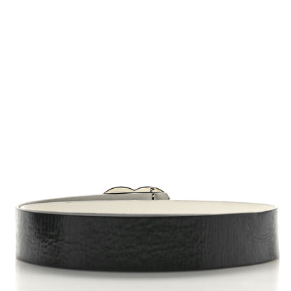 Chanel Calfskin Reversible CC Logo Belt 75 30 White Black 2 of 4