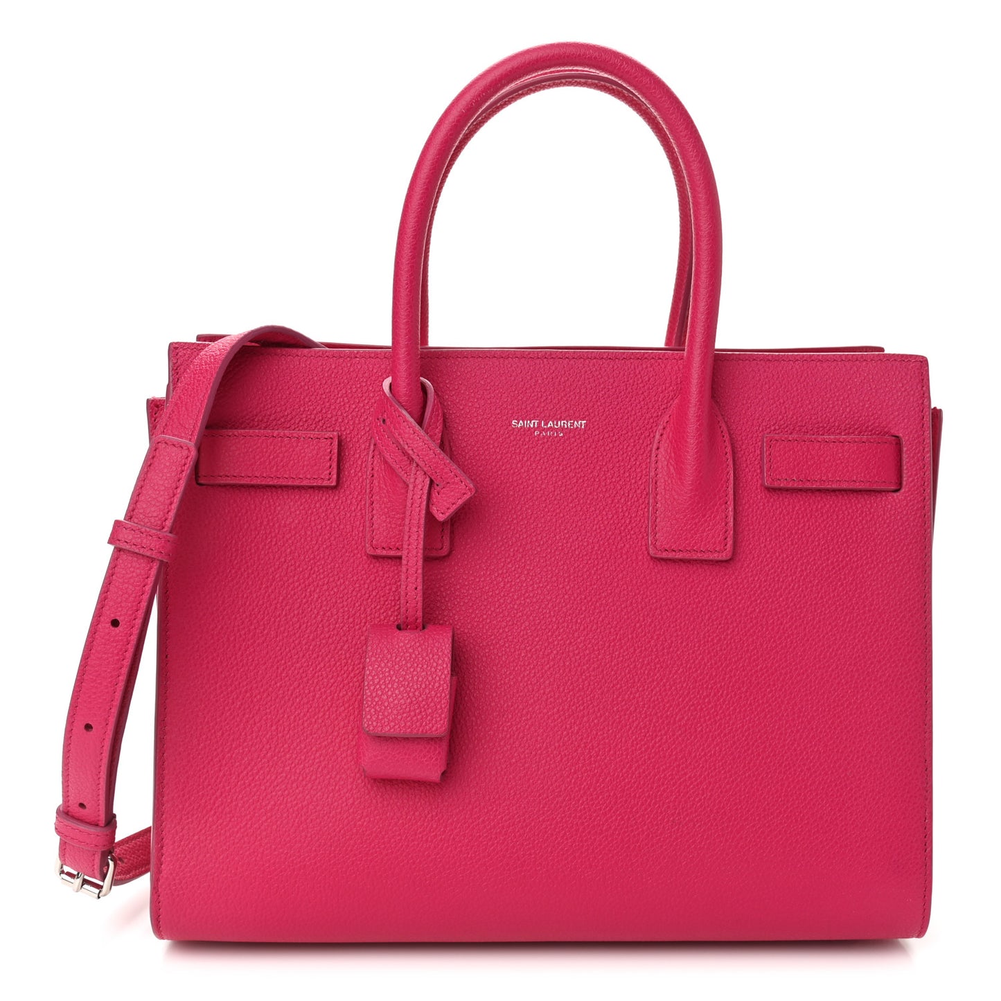 Grained Calfskin Baby Sac De Jour Lipstick Fuchsia