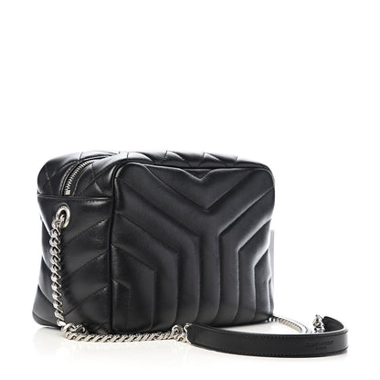 Saint Laurent Calfskin Y Quilted Monogram Small Loulou Bowling Bag Black 2 of 8
