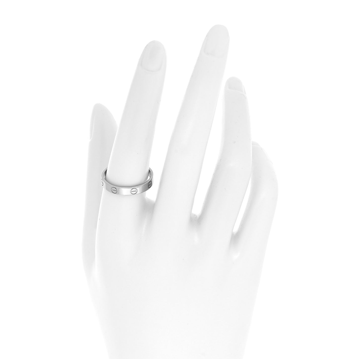 18K White Gold 3.5mm LOVE Wedding Band Ring 58 8.5