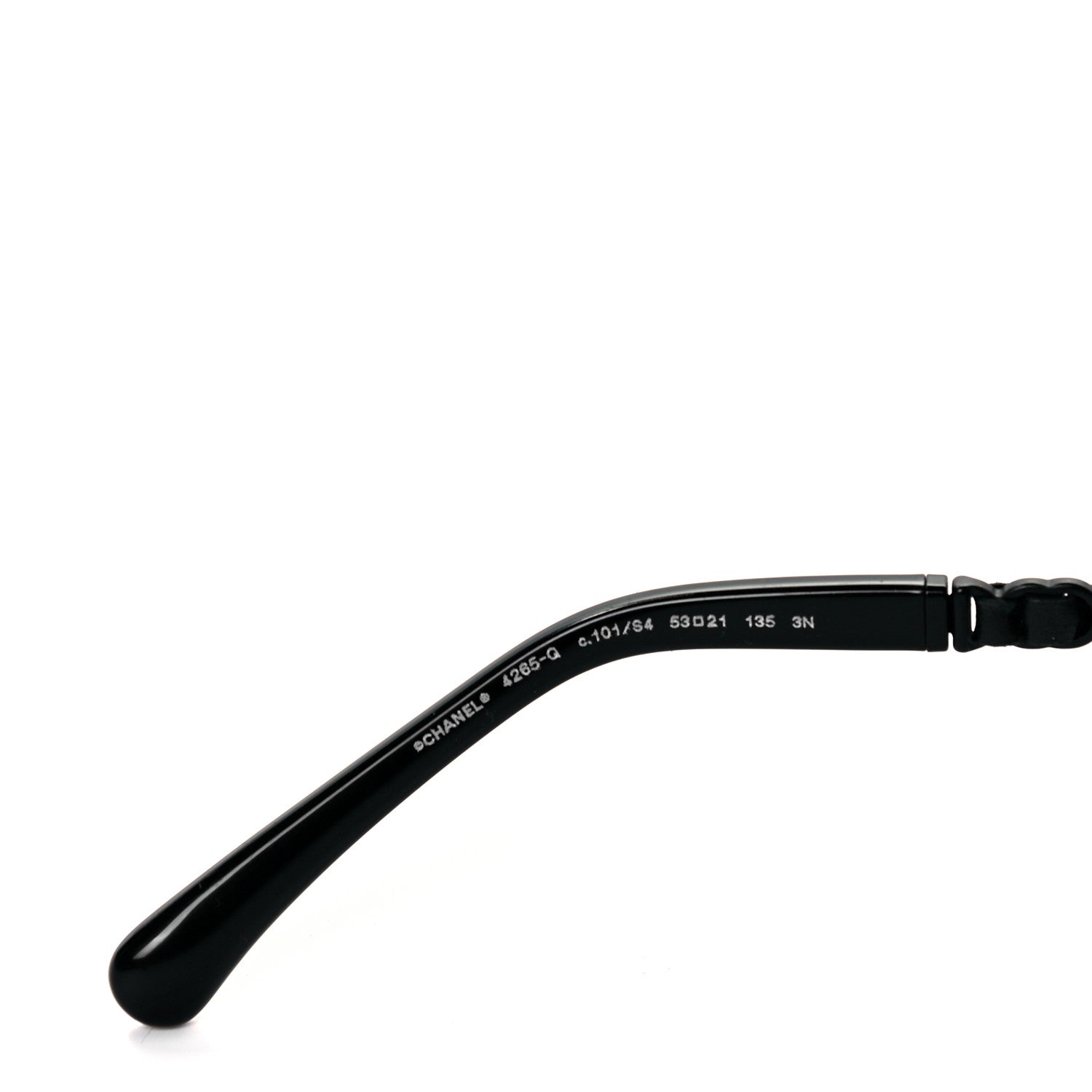 Chanel Metal Calfskin Round Chain Sunglasses 4265-Q Black 6 of 8