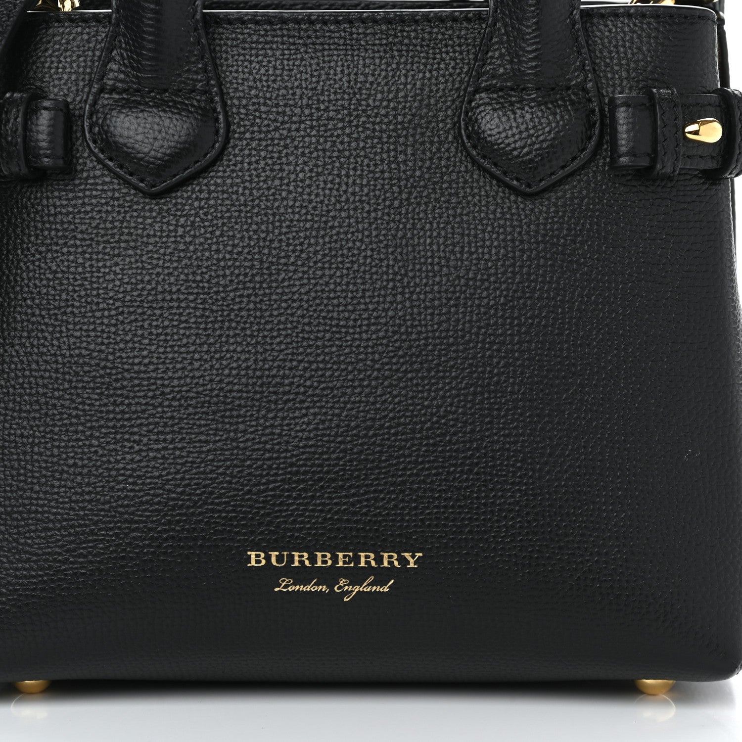 Burberry Derby Calfskin House Check Baby Banner Tote Black 7 of 9