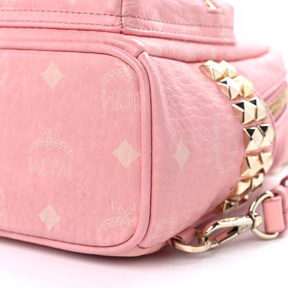 MCM Visetos Side Stud X-Mini Stark Bebe Boo Backpack Soft Pink 10 of 18