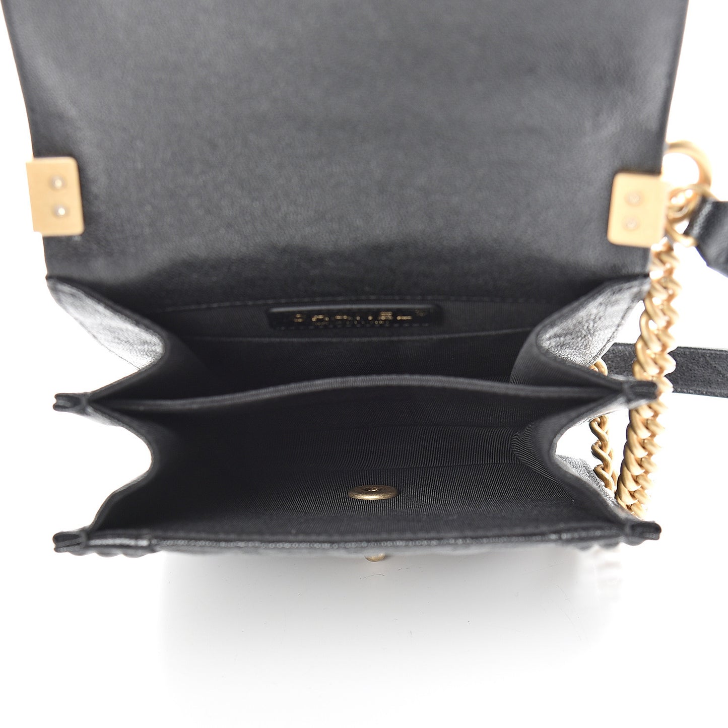 Caviar Quilted North South Boy Flap Black