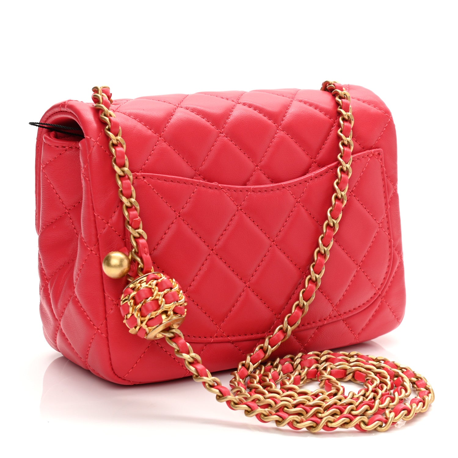 Chanel Lambskin Quilted Mini Pearl Crush Flap Red 3 of 10