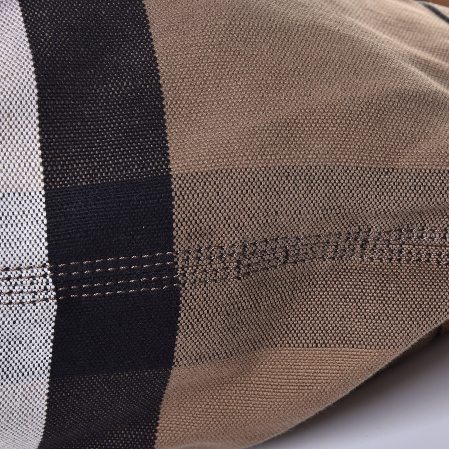 Grainy Calfskin Canvas Mega Check Tassel Hobo