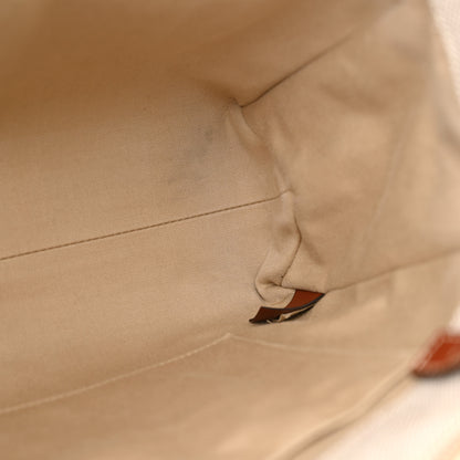 Chloe Linen Calfskin Medium Woody Ribbon Tote White Brown 15 of 18