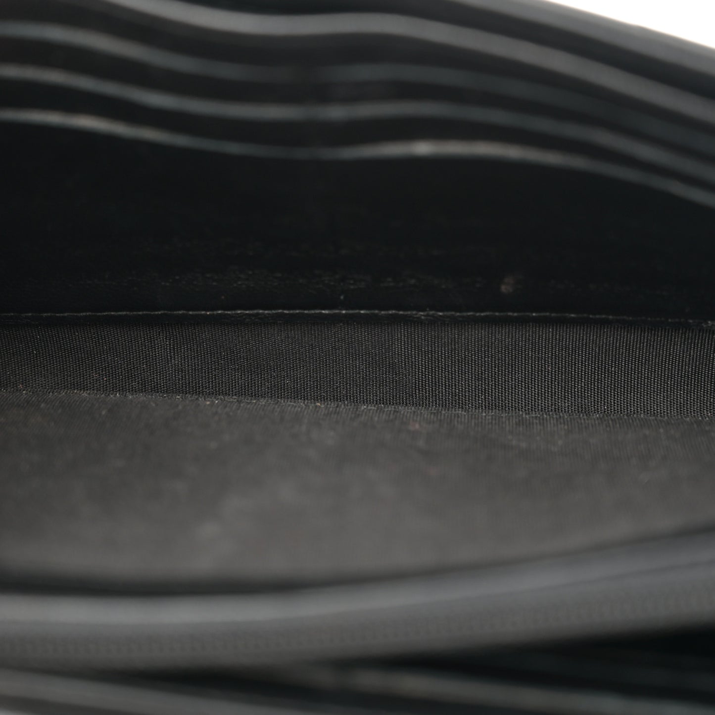 Lambskin Chevron Quilted Trendy CC Wallet On Chain WOC Black