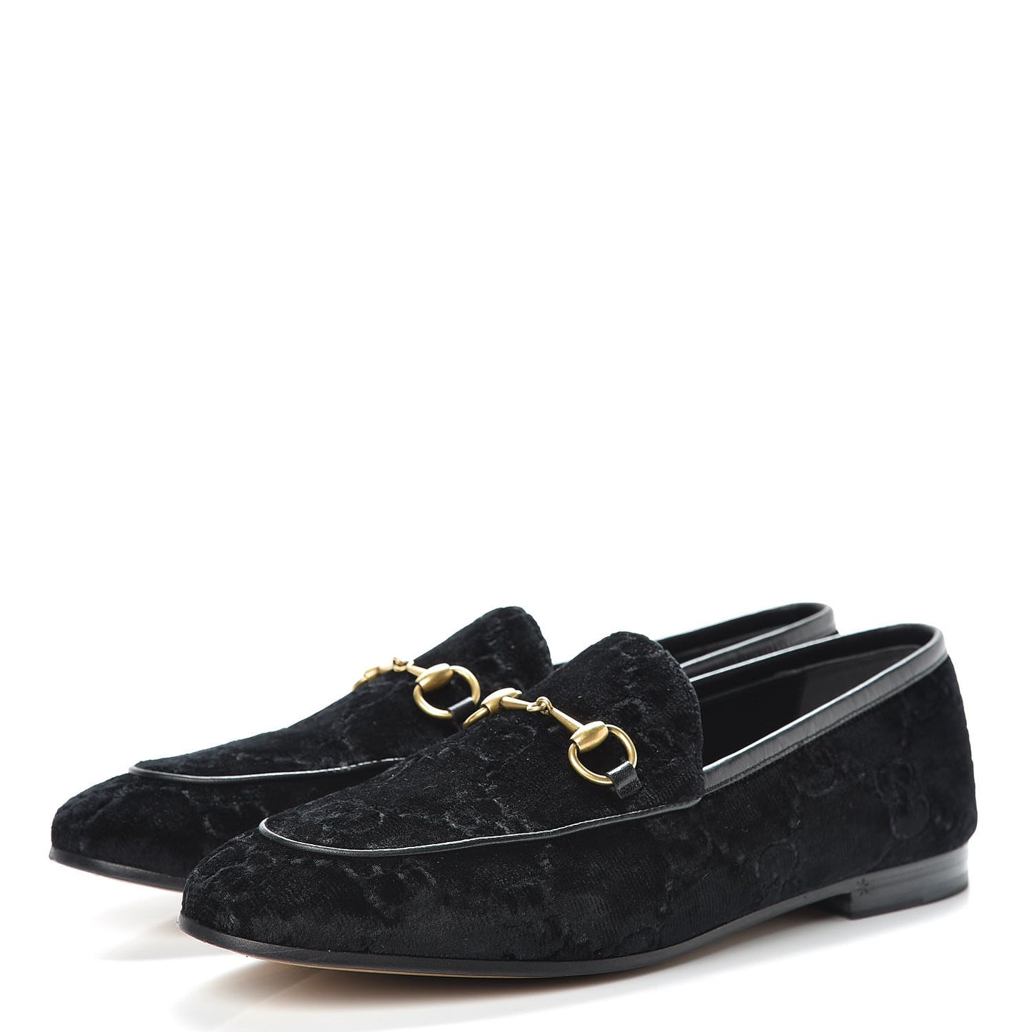 Velvet GG Monogram Horsebit Womens Jordaan Loafers 38.5 Black