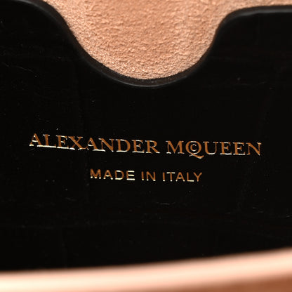 Alexander McQueen Calfskin Crocodile Embossed Box Shoulder Bag 19 Black 6 of 10