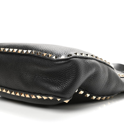 Valentino Garavani Pebbled Calfskin Large Rockstud Flip-Lock Messenger Bag Black 9 of 9