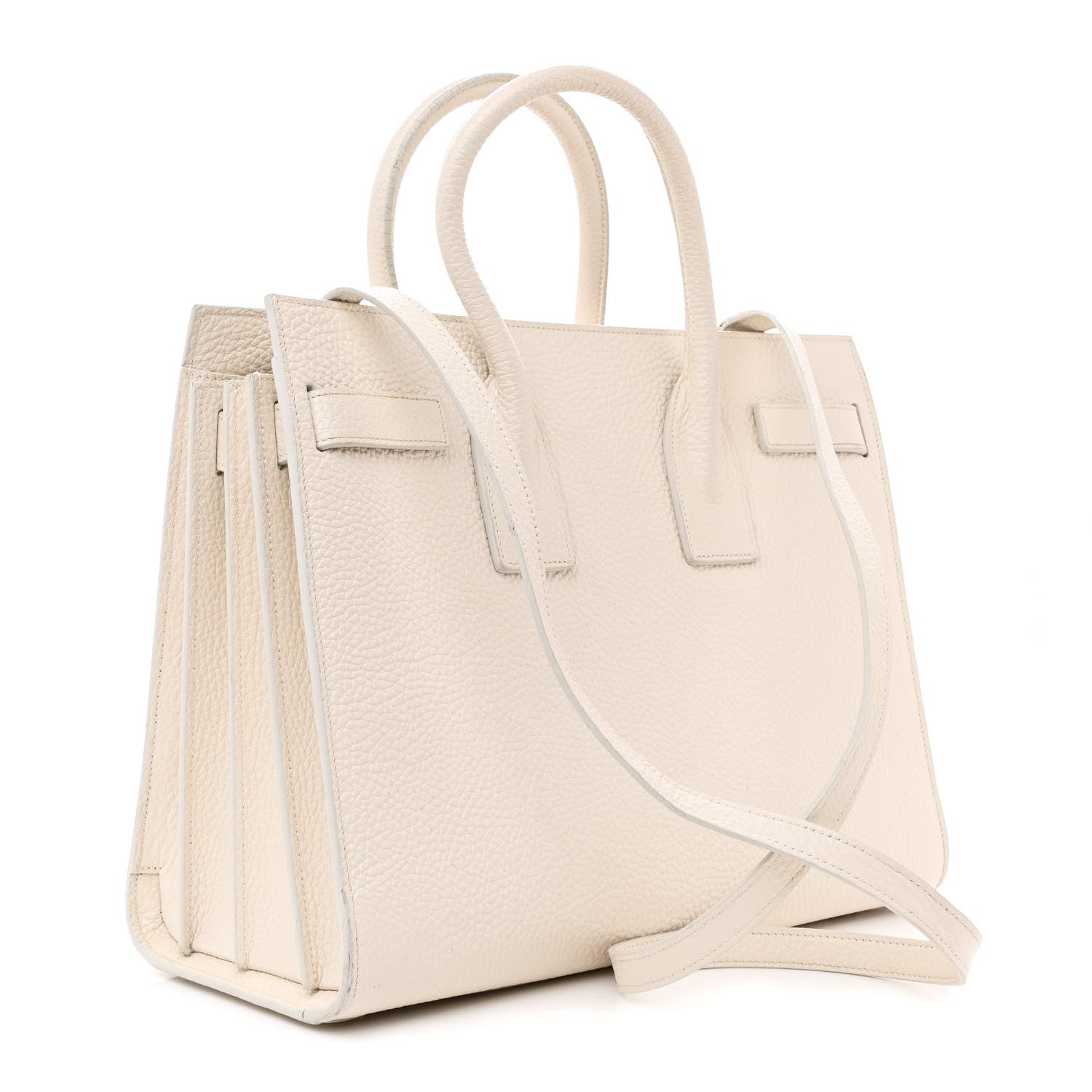 Saint Laurent Grained Calfskin Small Sac De Jour Dove White 3 of 15