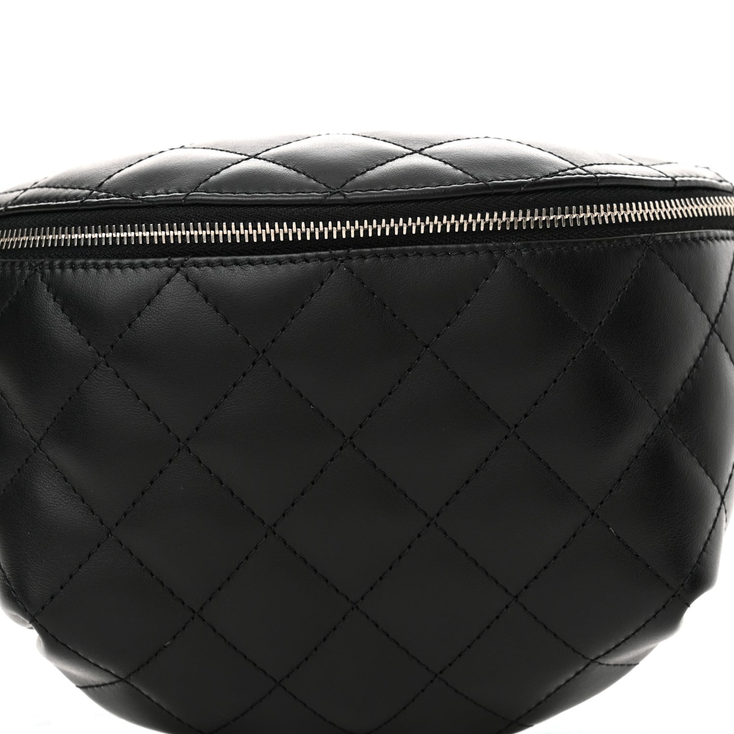 Calfskin Quilted Waist Belt Bag Black