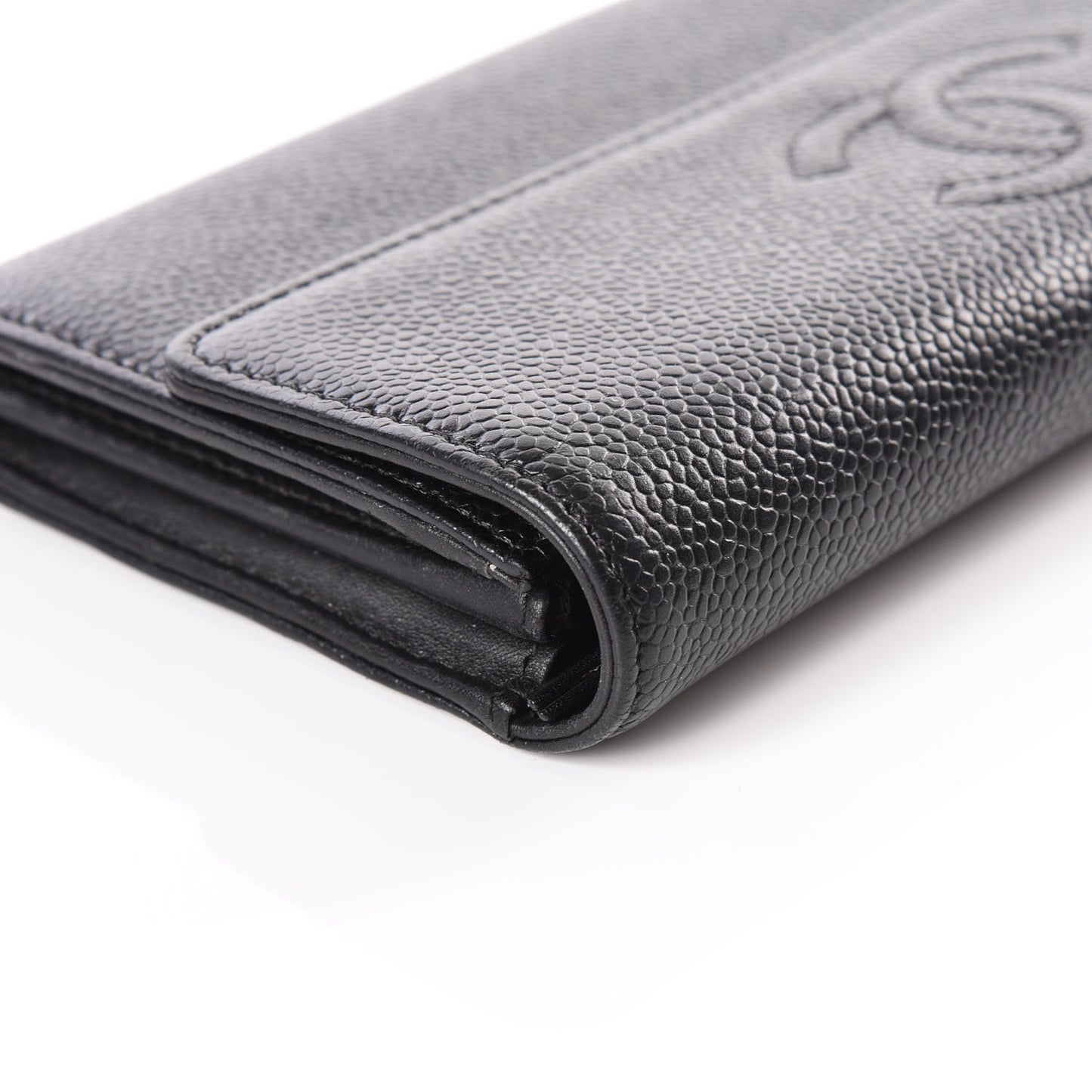 Caviar Timeless CC Large Gusset Flap Wallet Black