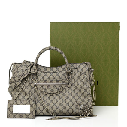 Balenciaga X GUCCI GG Supreme Monogram Neo Classic Silver Hardware City Beige Ebony 12 of 12