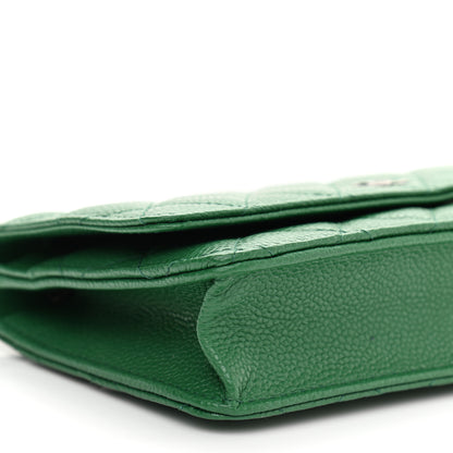 Chanel Caviar Quilted Wallet On Chain WOC Green 10 of 11