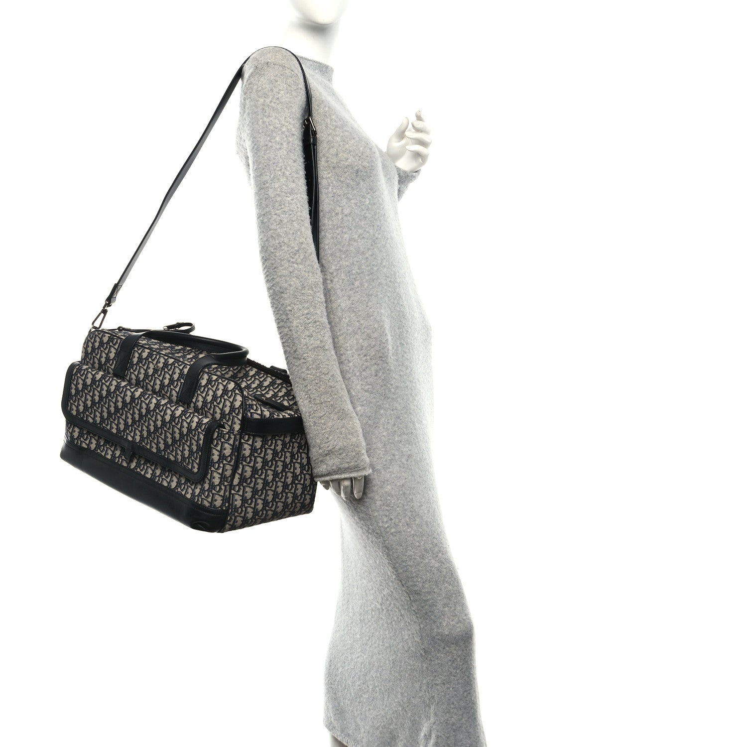 Christian Dior Oblique Calfskin Hit The Road Pet Carrier Blue 2 of 10