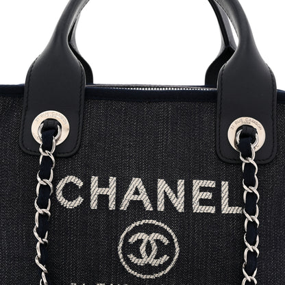 Chanel Denim Deauville Bowling Bag Blue 9 of 12