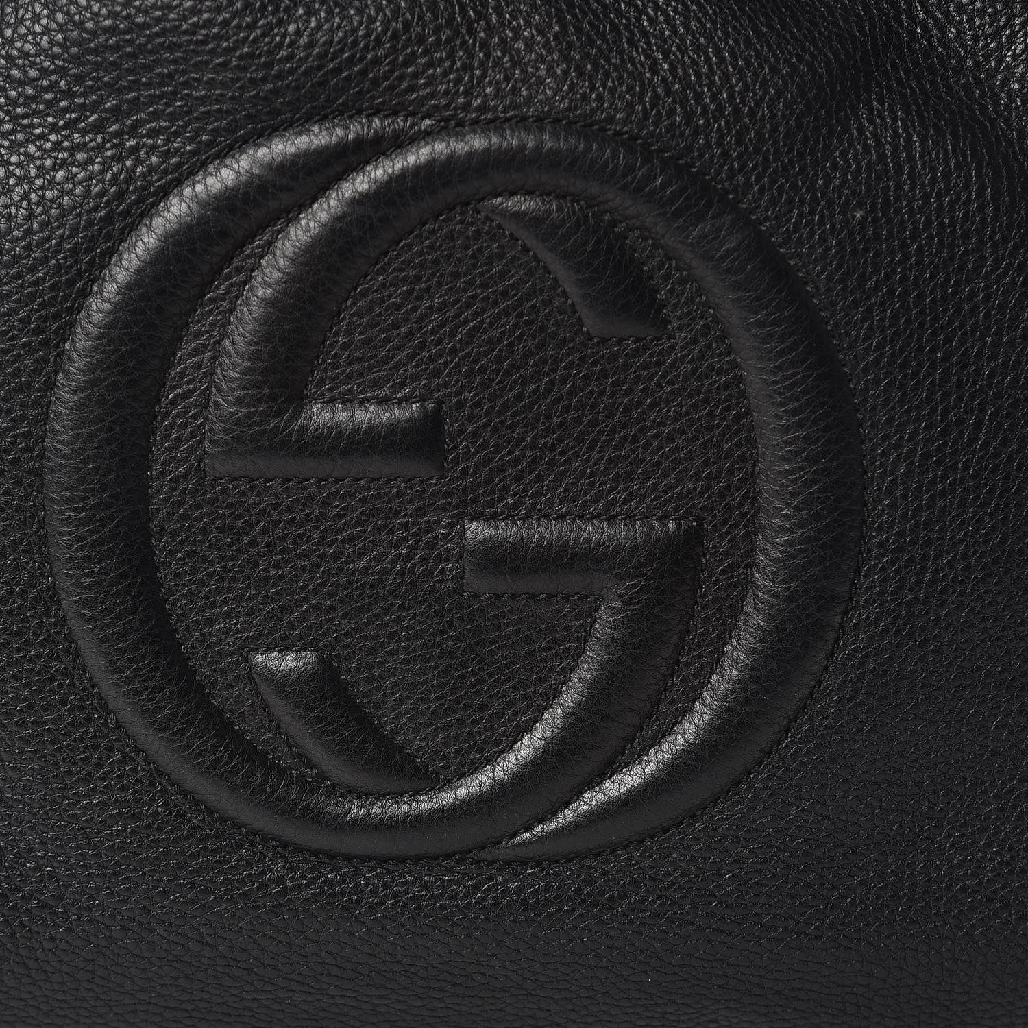 Gucci Pebbled Calfskin Medium Soho Shoulder Bag Black 8 of 12
