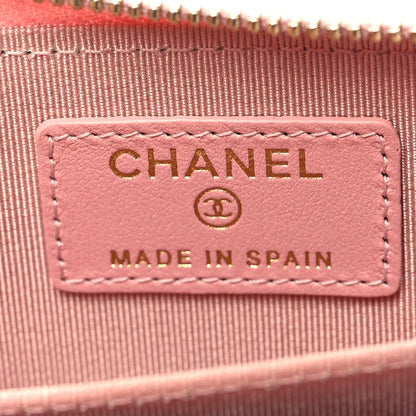 Chanel Iridescent Caviar Quilted Zip Coin Purse Pink 7 of 9