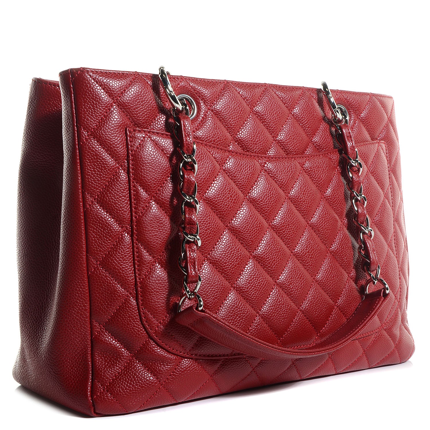 Chanel Caviar Grand Shopping Tote GST Red 3 of 8