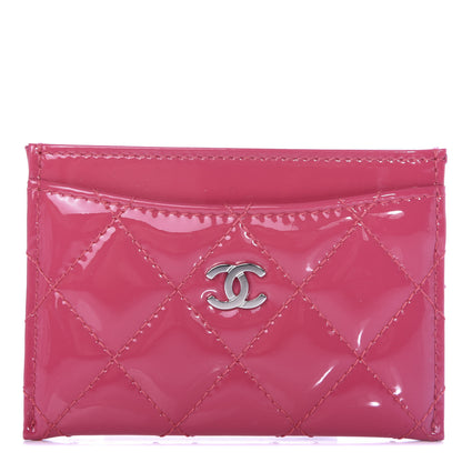 Chanel Patent Quilted Card Holder Pink 1 of 9