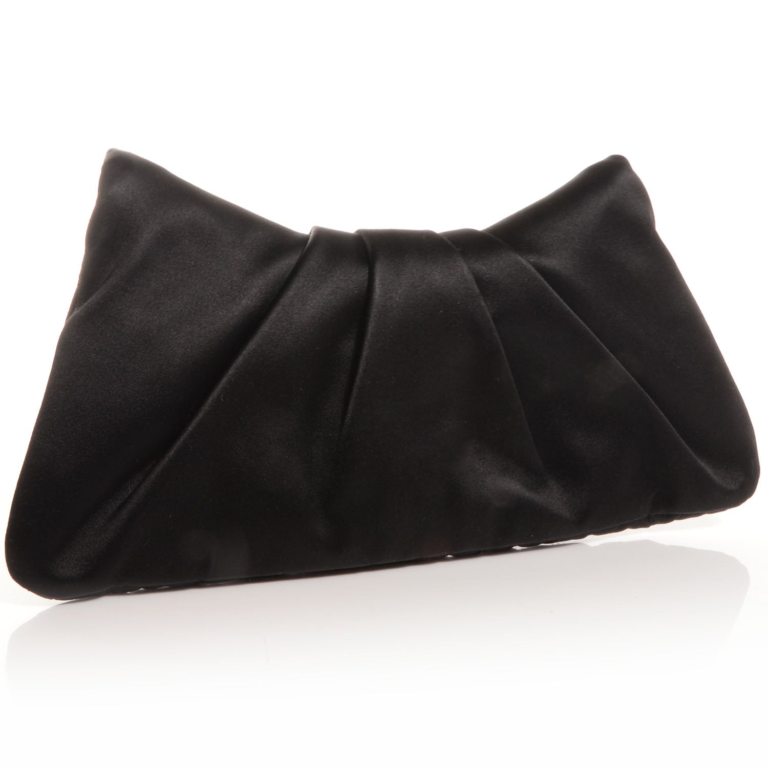 Chanel Satin Quilted Flap Clutch Black 3 of 7