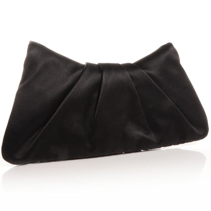 Chanel Satin Quilted Flap Clutch Black 3 of 7